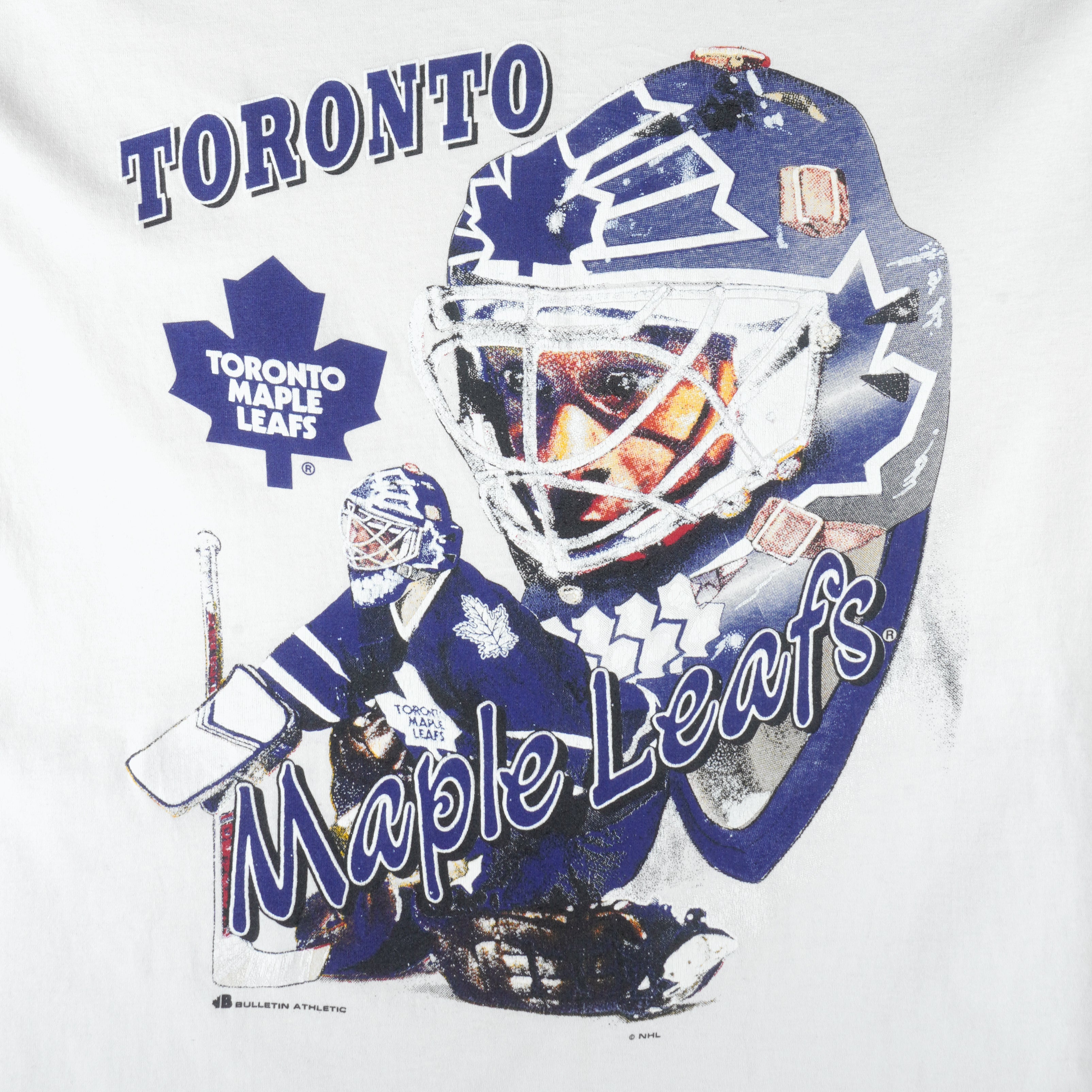 NHL (Bulletin) - Toronto Maple Leafs Single Stitch T-Shirt 1990s Large Vintage Retro Hockey