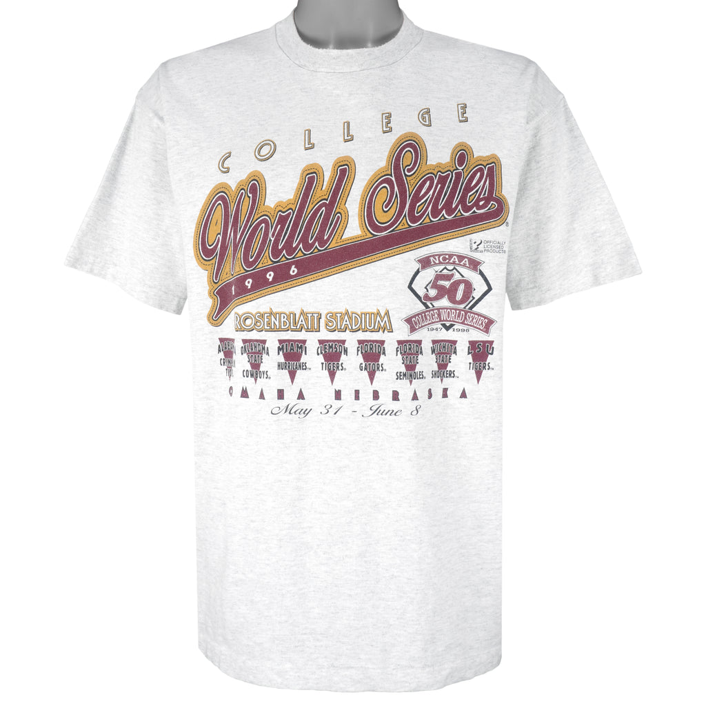 NCAA (Playerz) - College World Series Champs Rosenblatt Stadium T-Shirt 1996 X-Large Vintage Retro Football College 