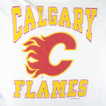 NHL - Calgary Flames Big Spell-Out T-Shirt 1990 Large Vintage Hockey
