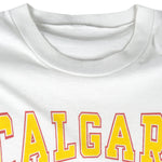 NHL - Calgary Flames Big Spell-Out T-Shirt 1990 Large Vintage Hockey