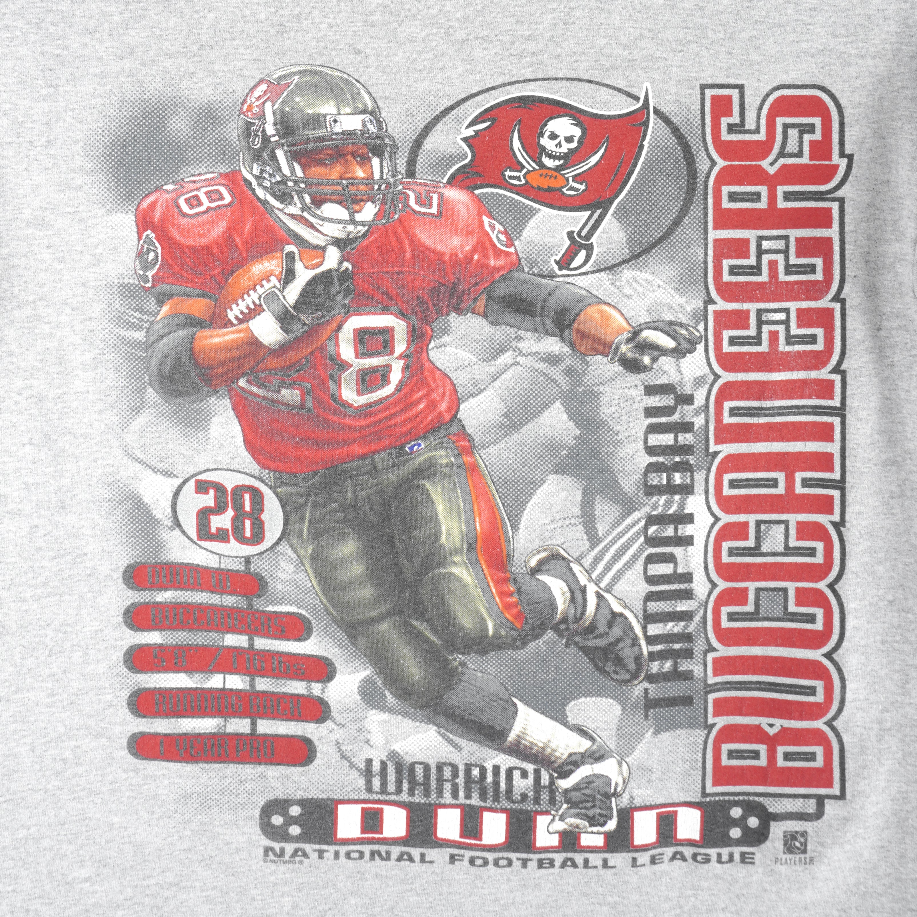 NFL (Lee) - Tampa Bay Buccaneers Warrick Dunn Running Back T-Shirt 1990s Medium Vintage Retro Football