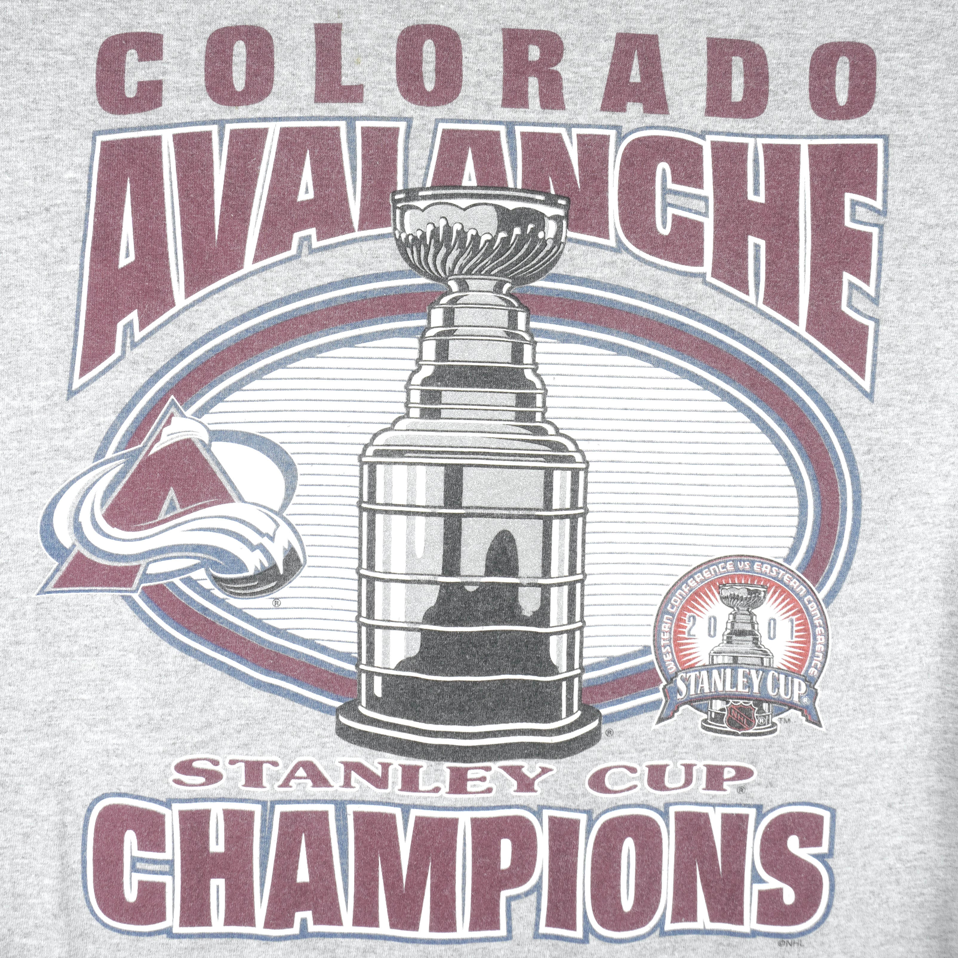 NHL (Sof Tee) - Colorado Avalanche Stanley Cup T-Shirt 2001 Large Vintage Retro Hockey