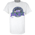 NBA (Trench) - Utah Jazz Spell-Out T-Shirt 1990s Large
