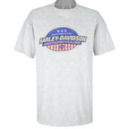 Harley Davidson - Grey Authentic Motorcycle Spell-Out T-Shirt 1996 X-Large Vintage Retro