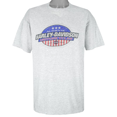 Harley Davidson - Grey Authentic Motorcycle Spell-Out T-Shirt 1996 X-Large