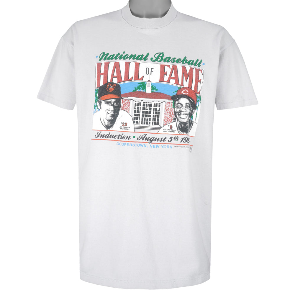 MLB (Stedman) - National Baseball Hall Of Fame Jim Palmer and Joe Morgan T-Shirt 1990 Large Vintage Retro Baseball