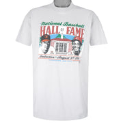 MLB (Stedman) - National Baseball Hall Of Fame Jim Palmer and Joe Morgan T-Shirt 1990 Large Vintage Retro Baseball