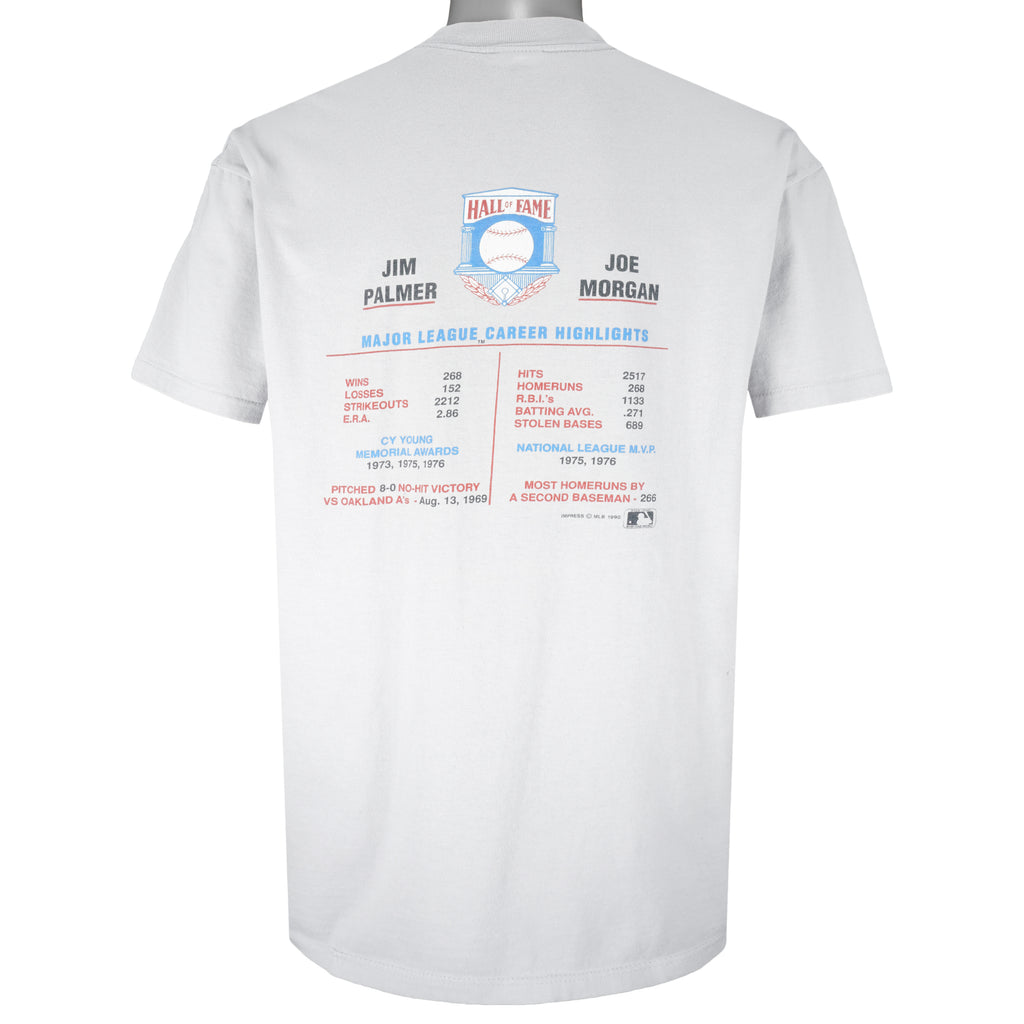 MLB (Stedman) - National Baseball Hall Of Fame Jim Palmer and Joe Morgan T-Shirt 1990 Large Vintage Retro Baseball