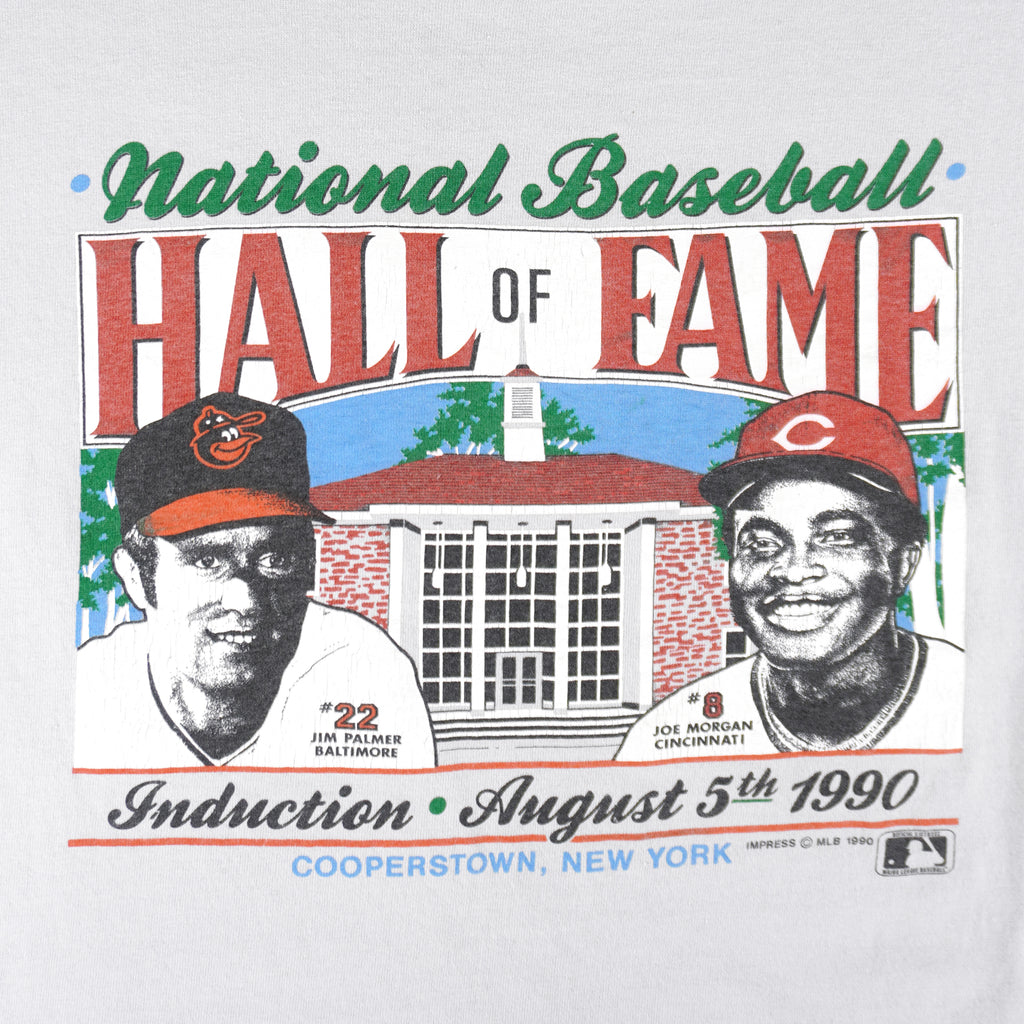 MLB (Stedman) - National Baseball Hall Of Fame Jim Palmer and Joe Morgan T-Shirt 1990 Large Vintage Retro Baseball