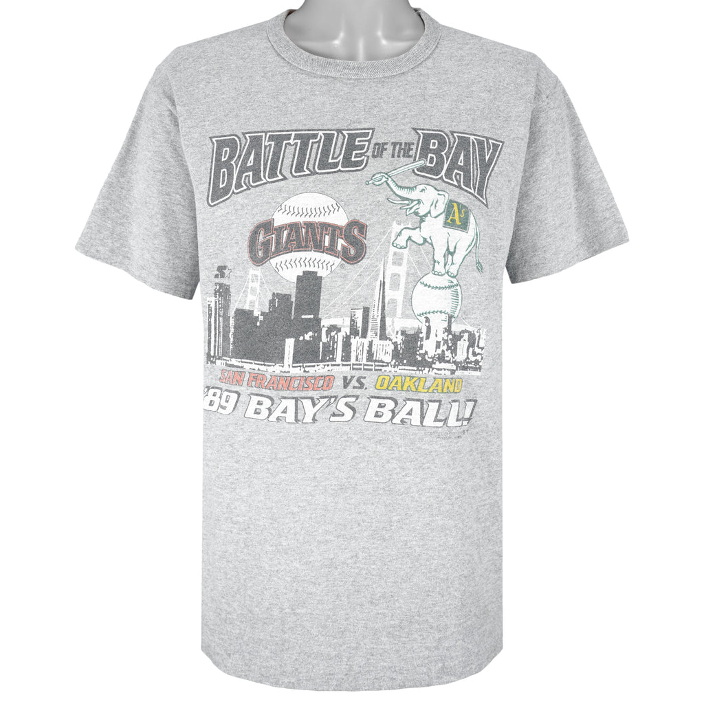Starter - San Francisco Giants VS Oakland Athletics Bay's Ball T-Shirt 1989 Large Vintage Retro Baseball