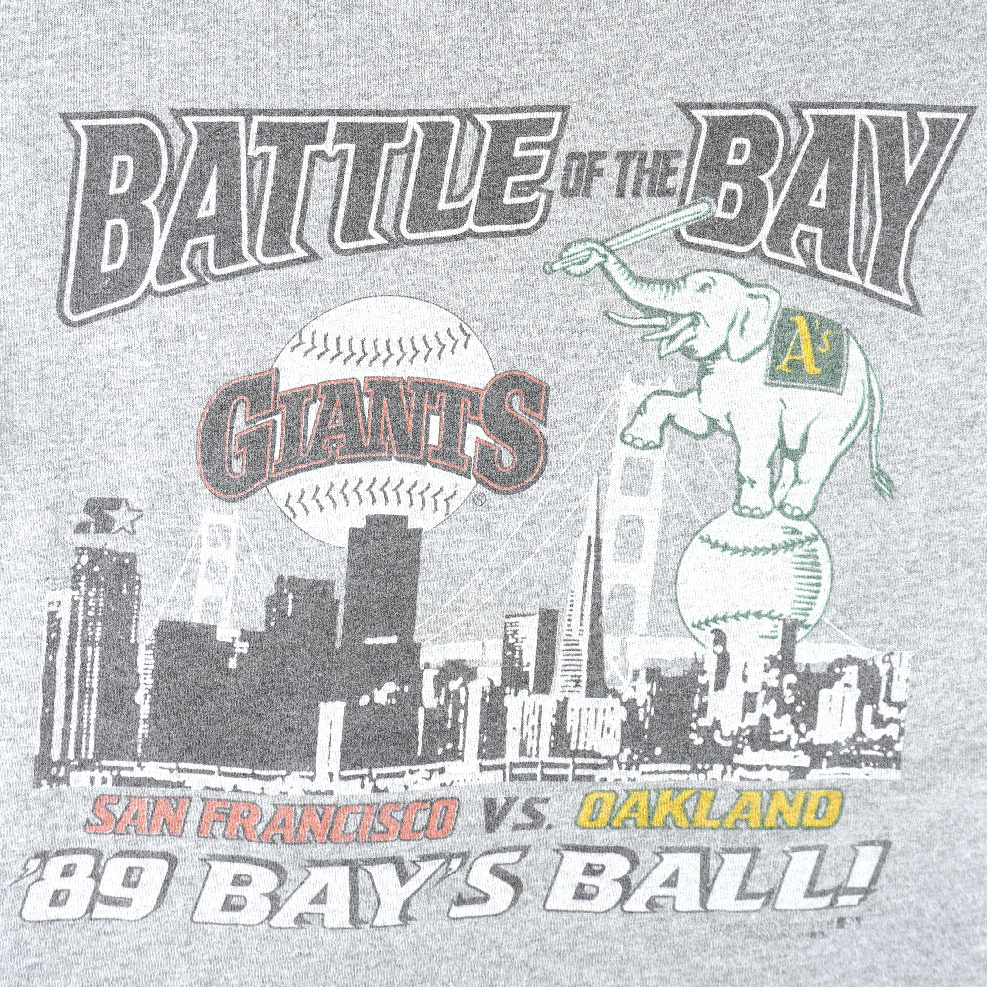 Starter - San Francisco Giants VS Oakland Athletics Bay's Ball T-Shirt 1989 Large Vintage Retro Baseball
