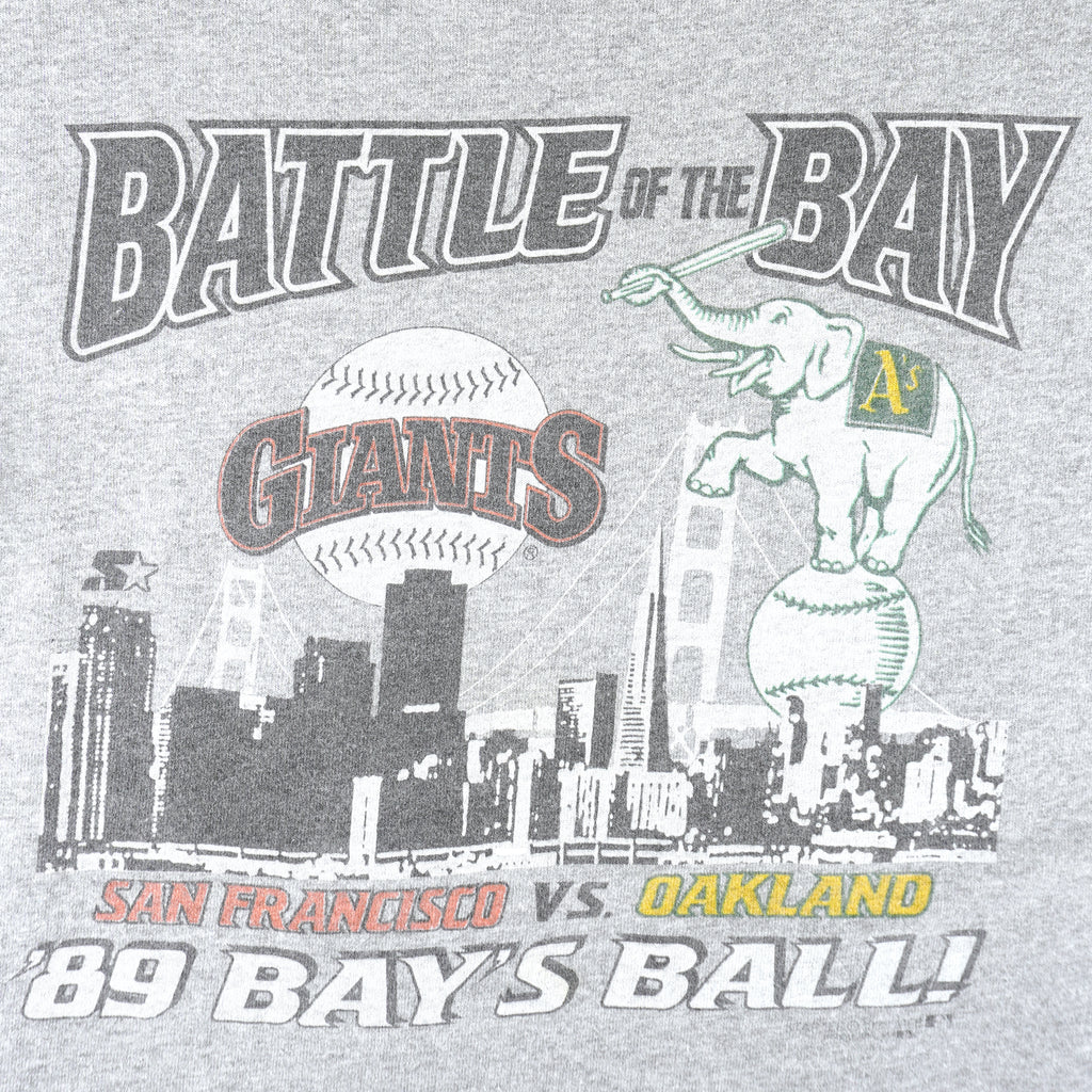 Starter - San Francisco Giants VS Oakland Athletics Bay's Ball T-Shirt 1989 Large Vintage Retro Baseball