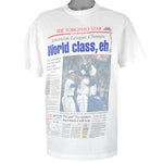 MLB (Front Pages) - Toronto Blue Jays Sweet Victory T-Shirt 1992 X-Large Vintage Retro Baseball