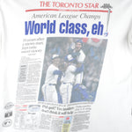 MLB (Front Pages) - Toronto Blue Jays Sweet Victory T-Shirt 1992 X-Large Vintage Retro Baseball
