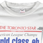 MLB (Front Pages) - Toronto Blue Jays Sweet Victory T-Shirt 1992 X-Large Vintage Retro Baseball