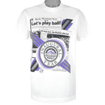 MLB (Front Pages) - Colorado Rockies Inaugural Year Let's Play Ball T-Shirt 1993 Large