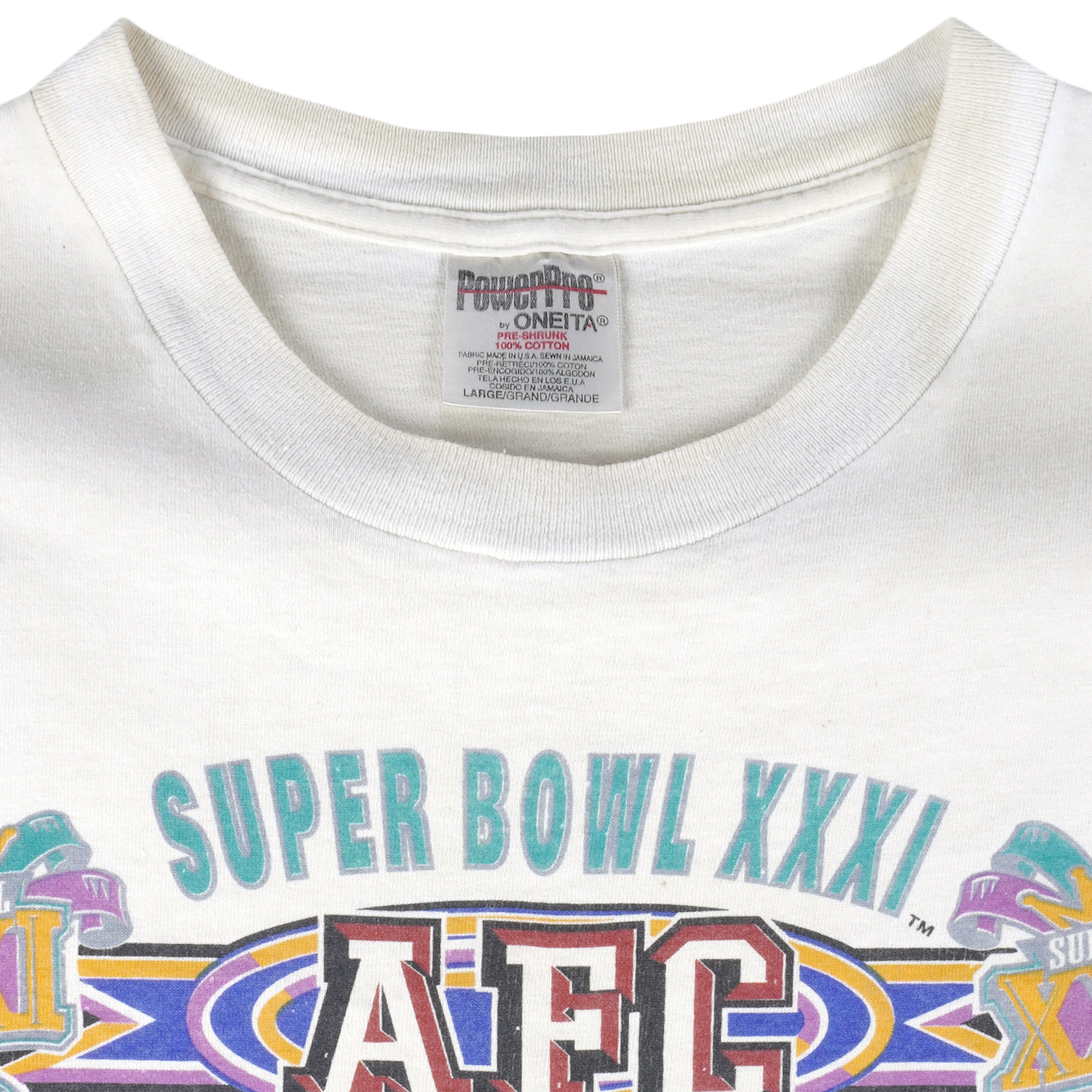 NFL - New England Patriots Super Bowl T-Shirt 1997 Large Vintage Retro Football