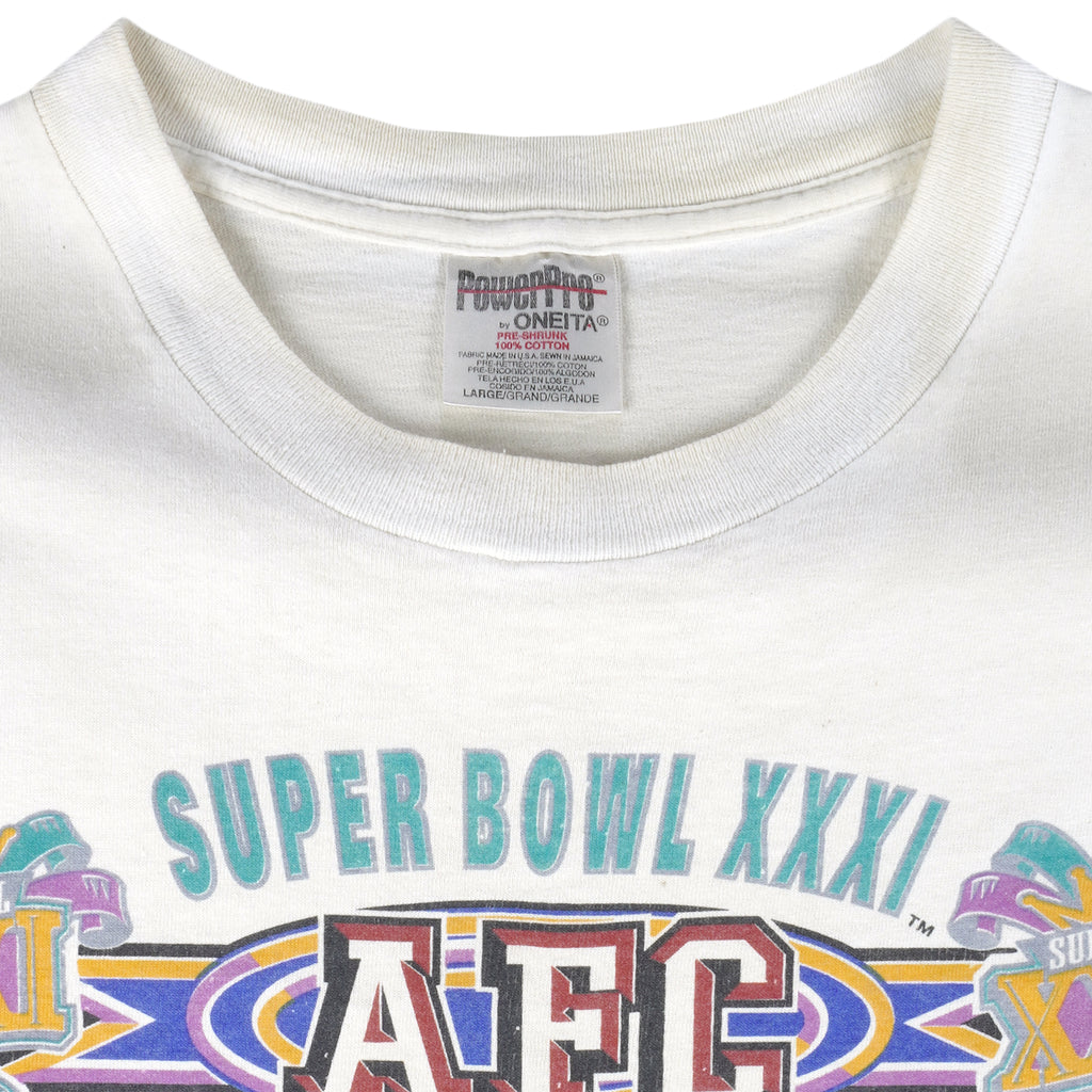 NFL - New England Patriots Super Bowl T-Shirt 1997 Large Vintage Retro Football