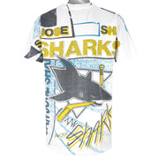 NHL (Hanes) - San Jose Sharks All Over Prints Single Stitch T-Shirt 1990s Large Vintage Retro Hockey
