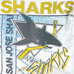 NHL (Hanes) - San Jose Sharks All Over Prints Single Stitch T-Shirt 1990s Large Vintage Retro Hockey