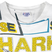NHL (Hanes) - San Jose Sharks All Over Prints Single Stitch T-Shirt 1990s Large Vintage Retro Hockey