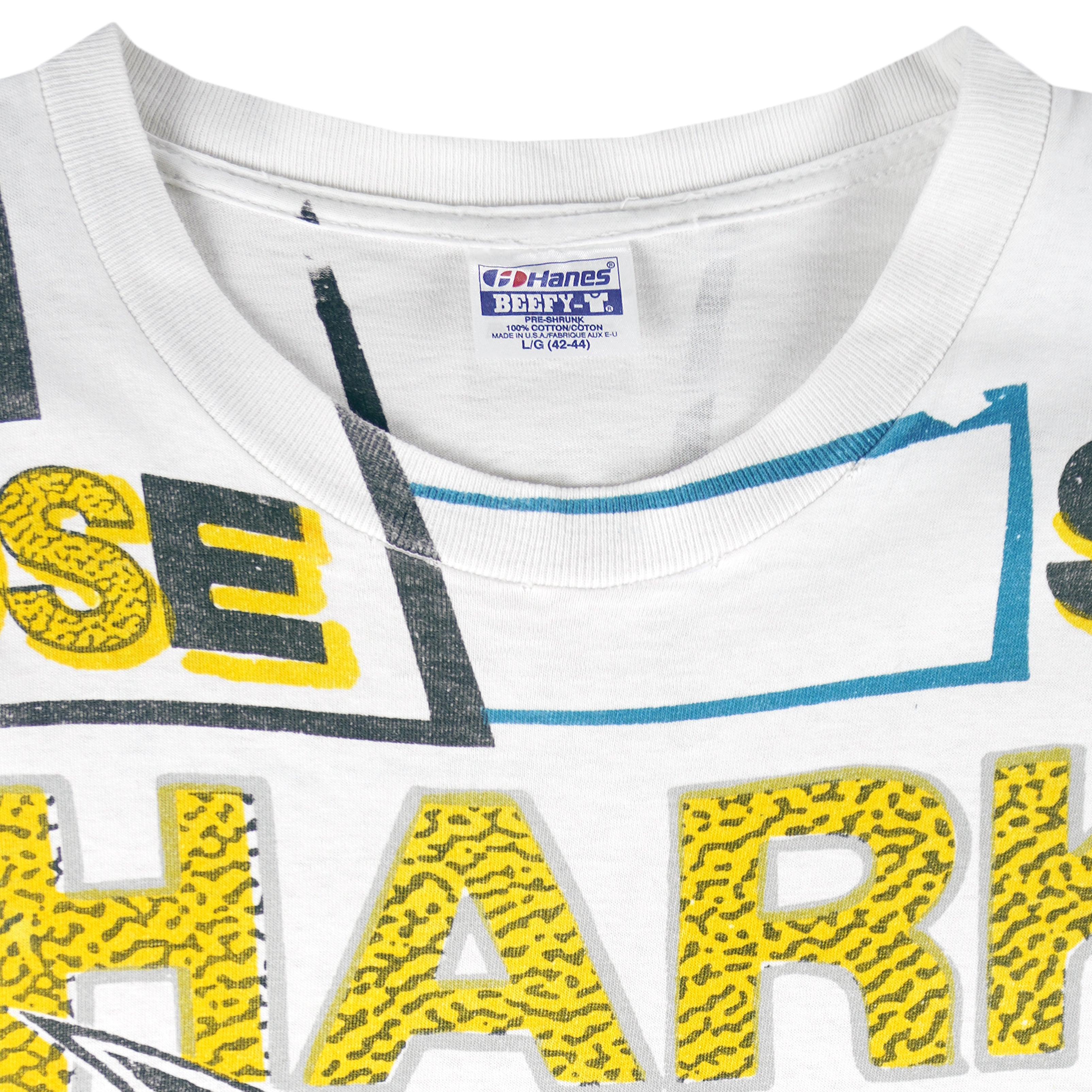 NHL (Hanes) - San Jose Sharks All Over Prints Single Stitch T-Shirt 1990s Large Vintage Retro Hockey