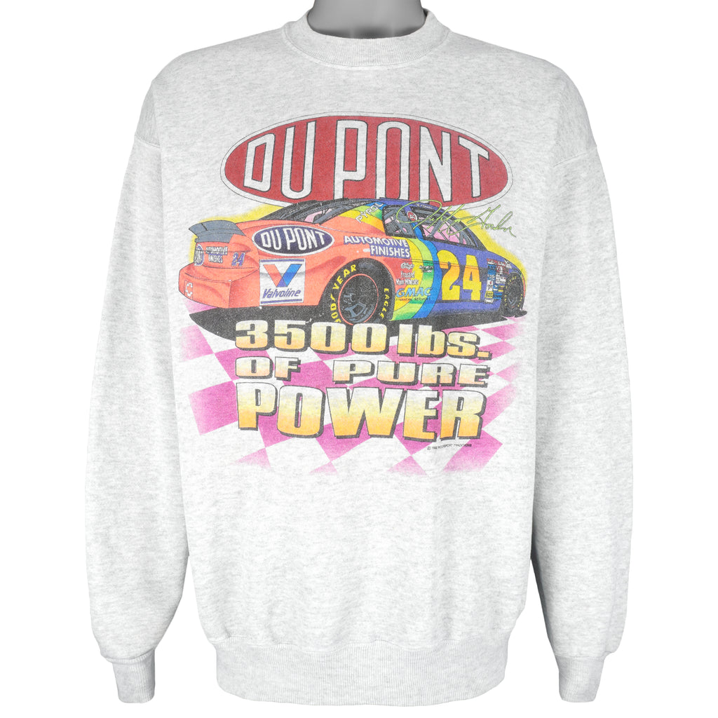 NASCAR (Hanes) - Jeff Gordon DuPont 3500 Lbs Of Pure Power Sweatshirt 1995 X-Large Vintage Retro