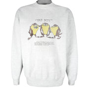 Looney Tunes - Taz Boy Beware of the Tasmanian Devil Crew Neck Sweatshirt 1990s X-Large vintage Retro