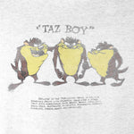 Looney Tunes - Taz Boy Beware of the Tasmanian Devil Crew Neck Sweatshirt 1990s X-Large vintage Retro