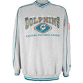 NFL (Lee) - Miami Dolphins Embroidered Crew Neck Sweatshirt 1990s Large Vintage Retro Football