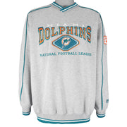 NFL (Lee) - Miami Dolphins Embroidered Crew Neck Sweatshirt 1990s Large Vintage Retro Football