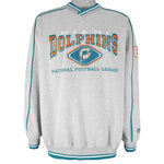 NFL (Lee) - Miami Dolphins Embroidered Crew Neck Sweatshirt 1990s Large Vintage Retro Football