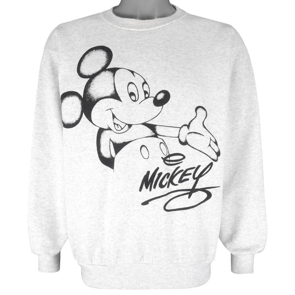 Disney - Mickey Mouse Crew Neck Sweatshirt 1990s Large Vintage Retro
