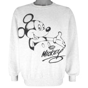 Disney - Mickey Mouse Crew Neck Sweatshirt 1990s Large Vintage Retro