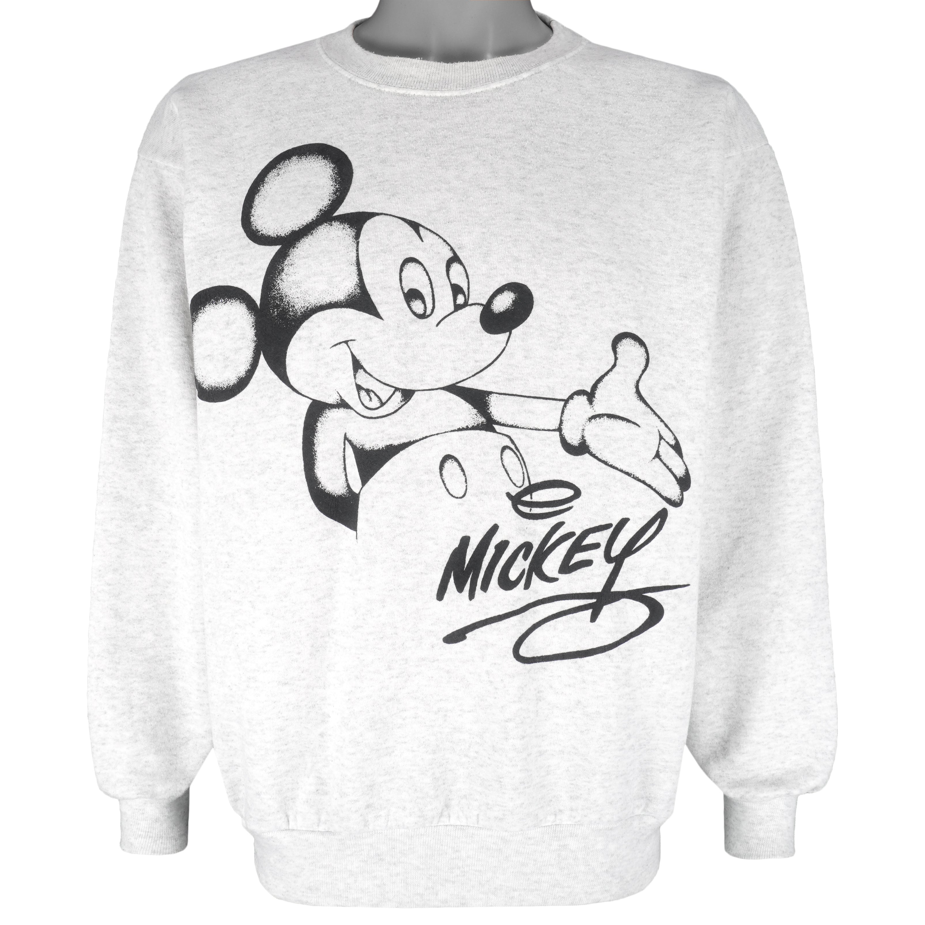 Disney - Mickey Mouse Crew Neck Sweatshirt 1990s Large Vintage Retro