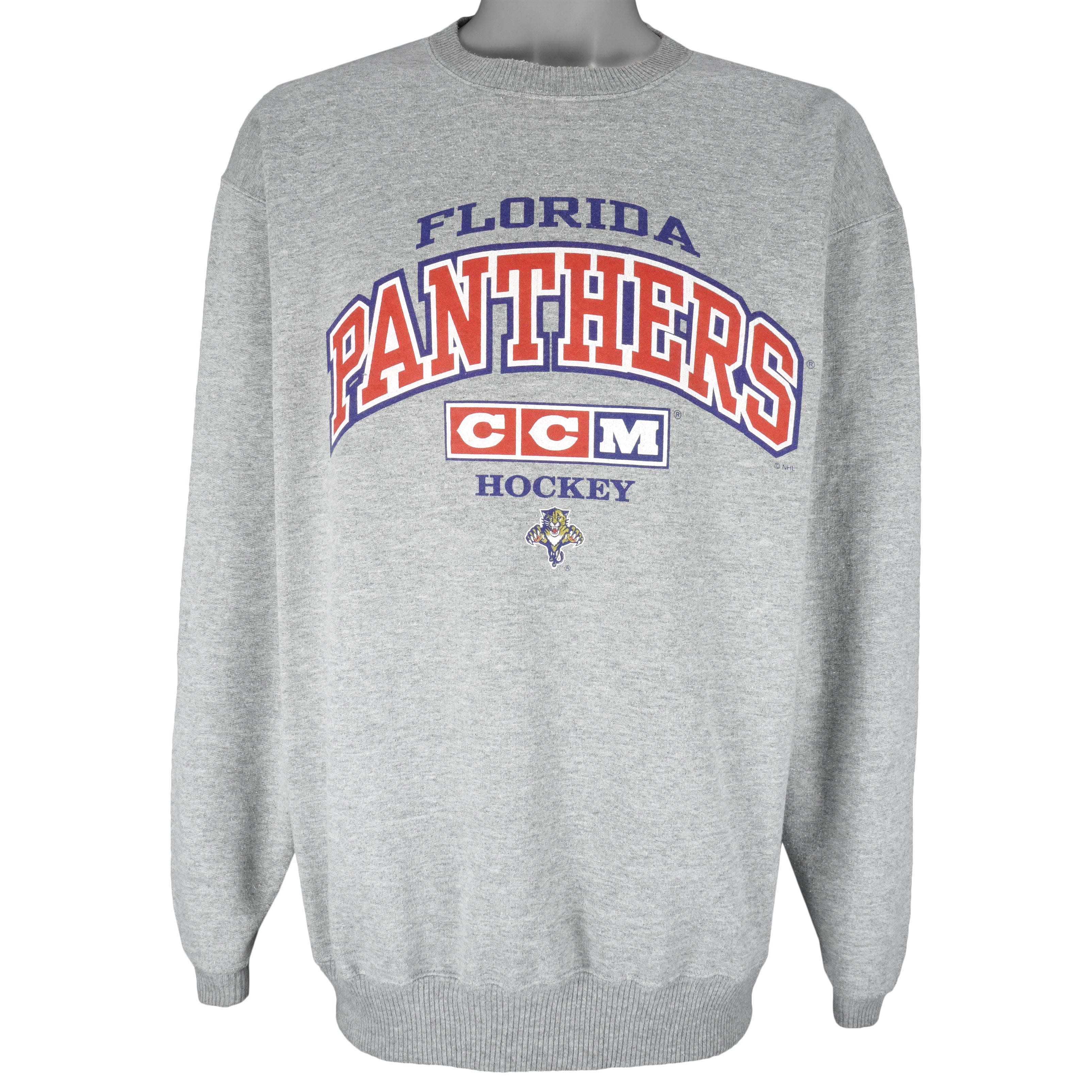 NHL (CCM) - Florida Panthers Crew Neck Sweatshirt 1990s Medium Vintage Retro Hockey