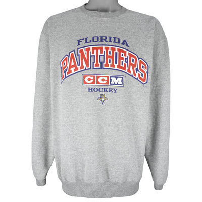 NHL (CCM) - Florida Panthers Crew Neck Sweatshirt 1990s Large