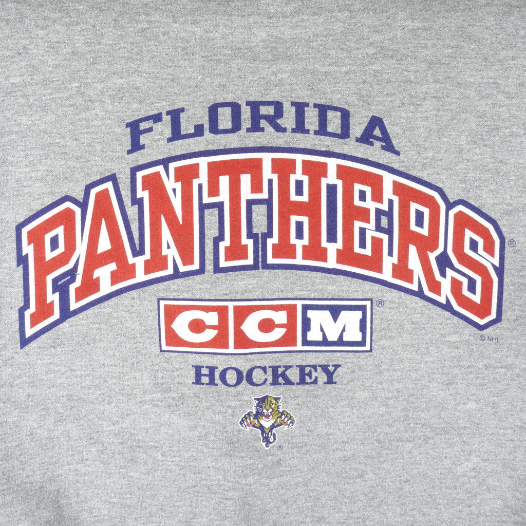 NHL (CCM) - Florida Panthers Crew Neck Sweatshirt 1990s Medium Vintage Retro Hockey