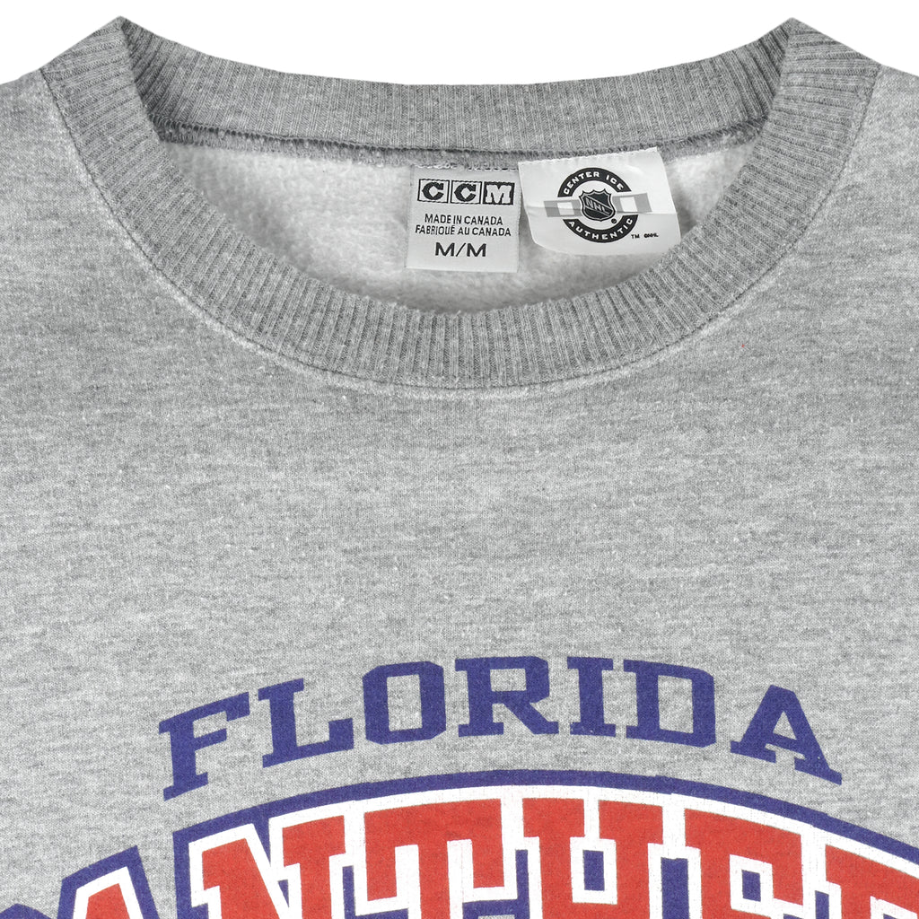 NHL (CCM) - Florida Panthers Crew Neck Sweatshirt 1990s Medium Vintage Retro Hockey