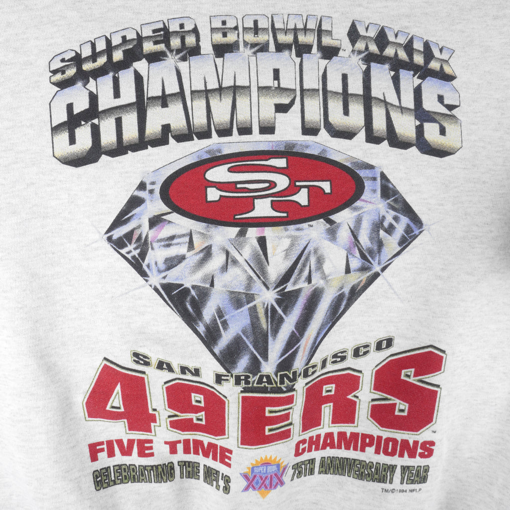 Starter - San Francisco 49ers 5 Time Champions Diamond Sweatshirt 1994 X-Large Vintage Retro Football