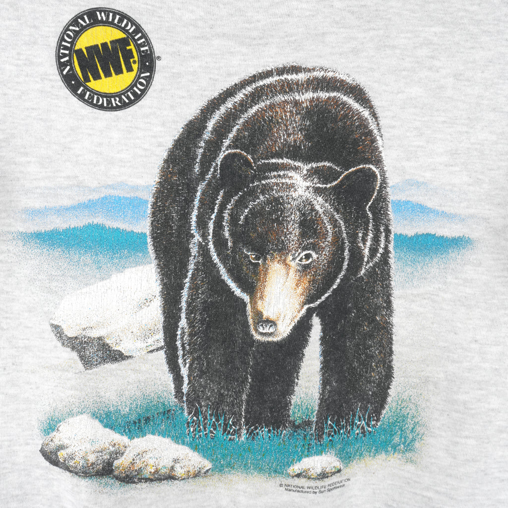 Vintage (Tultex) - Bears Wildlife Federation Crew Neck Sweatshirt 1990s Large Vintage Retro