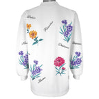Vintage (Delta) - Flowers Print Dahlia Delphinium Crew Neck Sweatshirt 1990s Large Vintage Retro