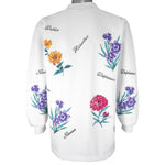 Vintage (Delta) - Flowers Print Dahlia Delphinium Crew Neck Sweatshirt 1990s Large Vintage Retro