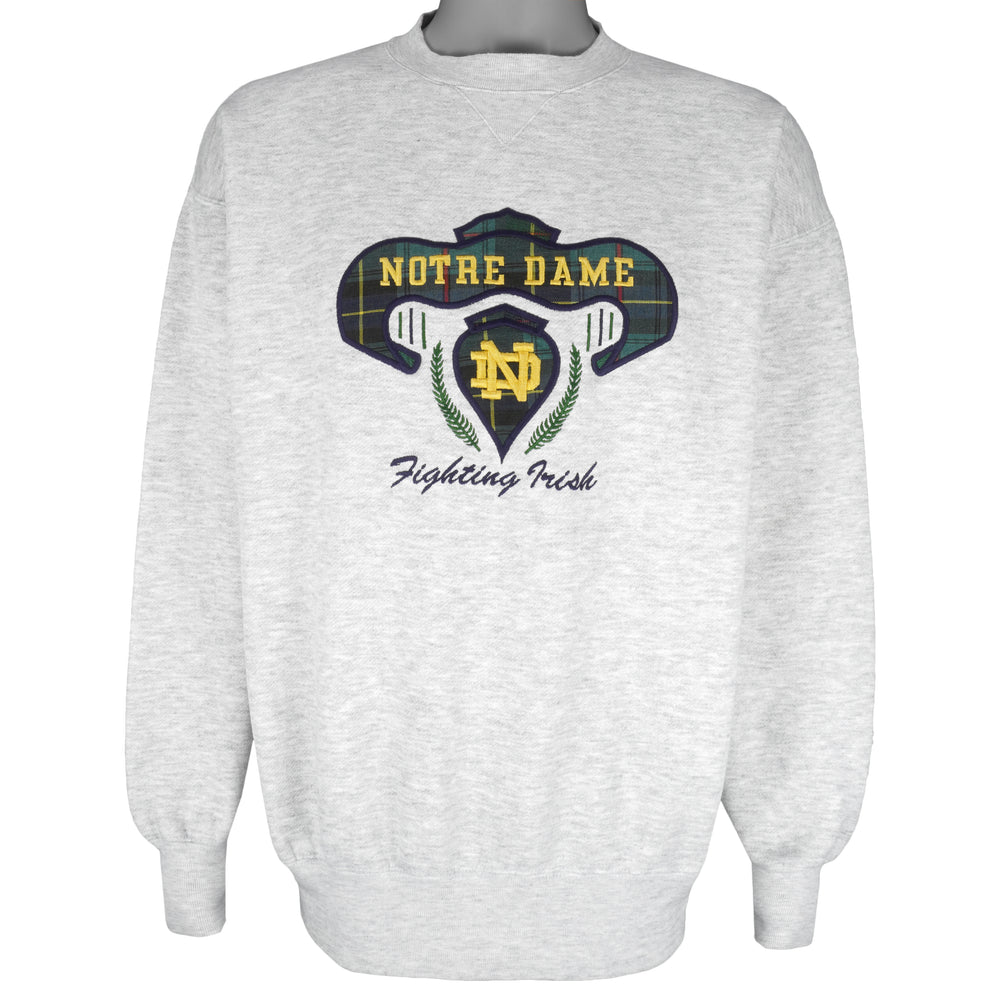 NCAA (Midwest) - Notre Dame Fighting Irish Embroidered Sweatshirt 1990s X-Large Vintage Retro Football College
