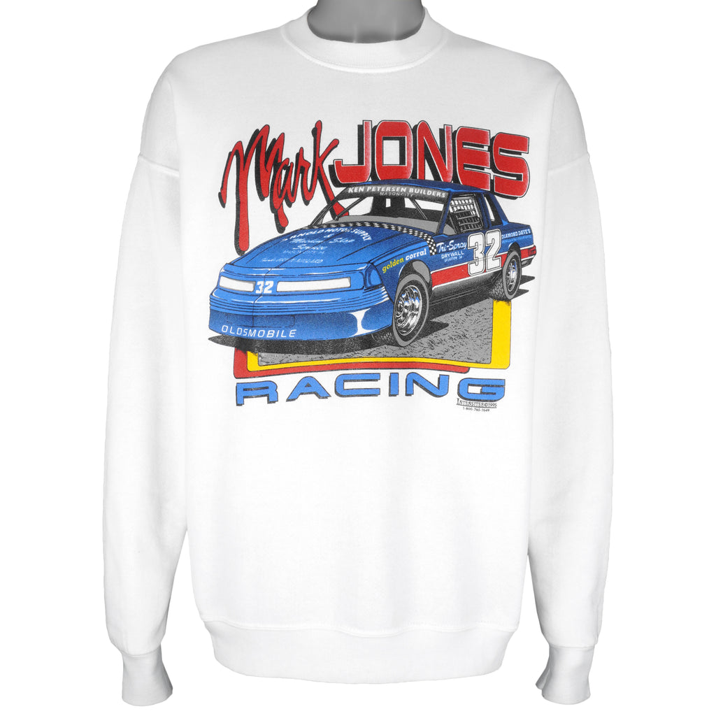 NASCAR - Mark Jones Racing British Car Driver Sweatshirt 1995 X-Large Vintage Retro
