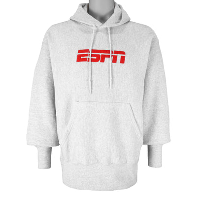 Vintage (Lee) - Grey ESPN Collection Hooded Sweatshirt 1990s Large
