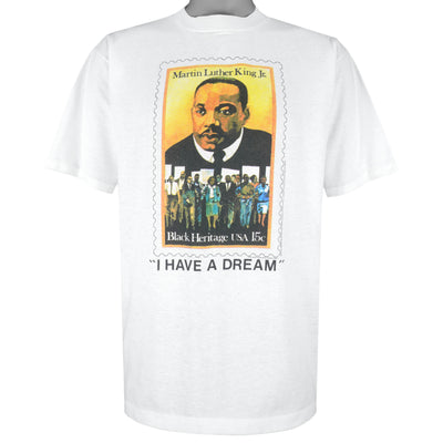 Vintage - Martin Luther King Jr. "I Have A Dream" Postage Stamp T-Shirt 1990s Large