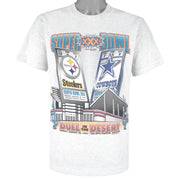 NFL (Pro Player) - Cowboys VS Steelers Super Bowl Champions Tickets T-Shirt 1996 Medium Vintage Retro Football
