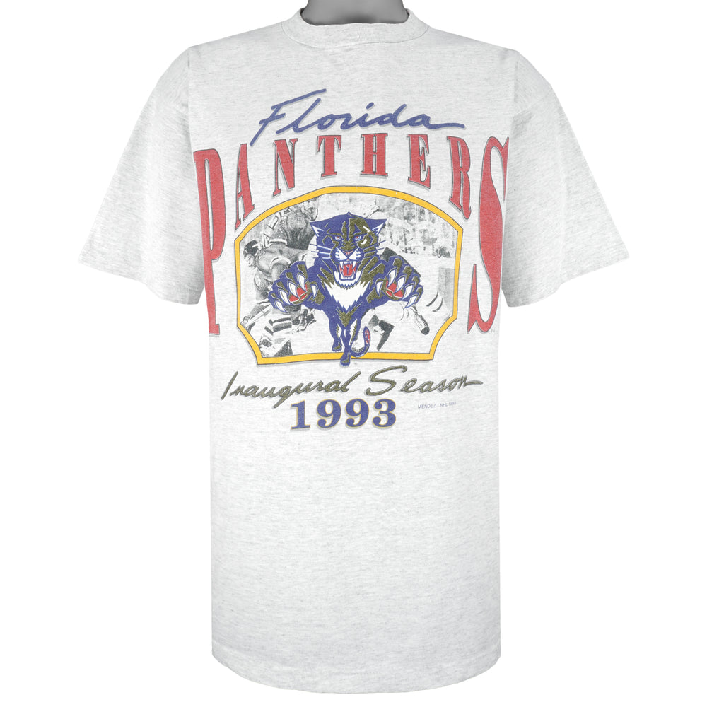 NHL (Mendez) - Florida Panthers Inaugural Season Single Stitch T-Shirt 1993 X-Large Vintage Retro Hockey