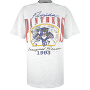 NHL (Mendez) - Florida Panthers Inaugural Season Single Stitch T-Shirt 1993 X-Large Vintage Retro Hockey